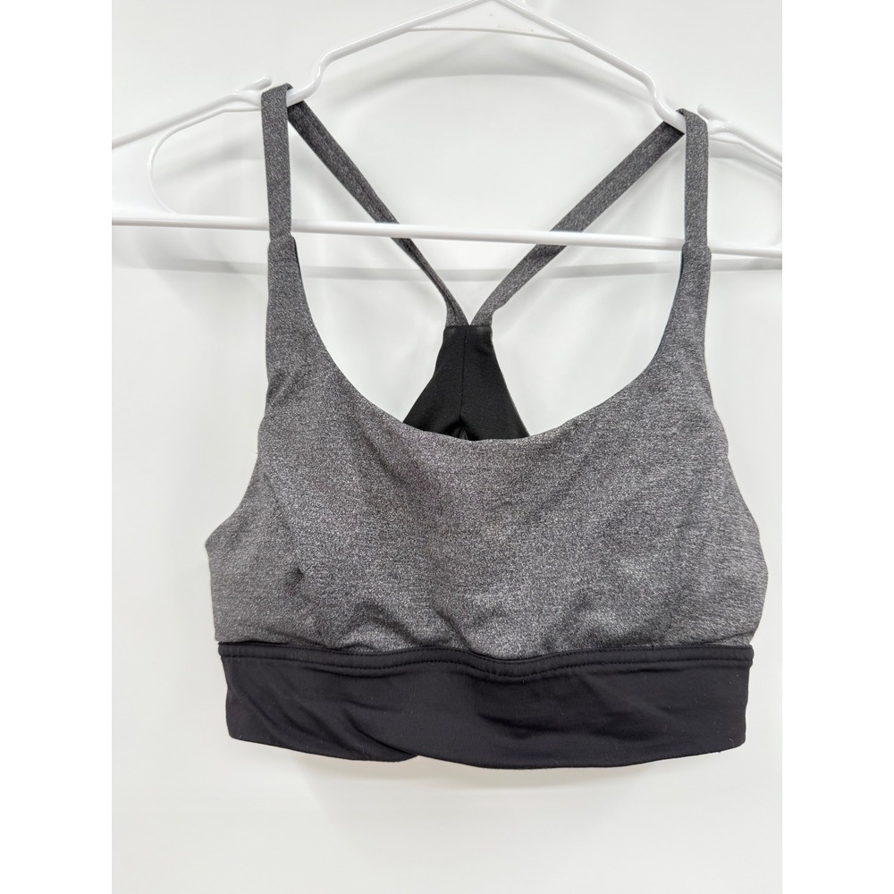 Lululemon Size 6 Sports Bra Womens Gray Black Heathered Racerback Activewear